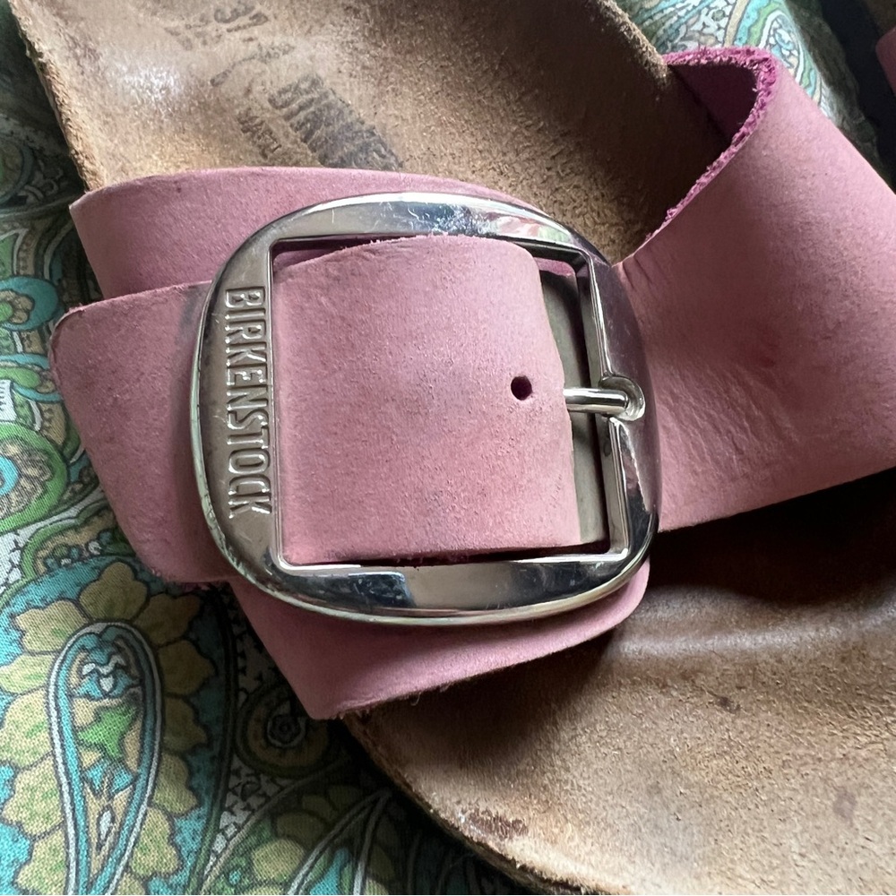 Birkenstock Madrid Big Buckle Pink Slide Sandals 37/ 6-6.5 - Picture 10 of 11